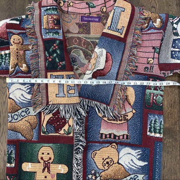 Christmas Woven Tapestry Coat size XL - Picture 7 of 15